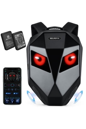 LED Motorcycle Backpack, Hard Shell DIY Waterproof, Large 19 Inch, Suitable for Adults