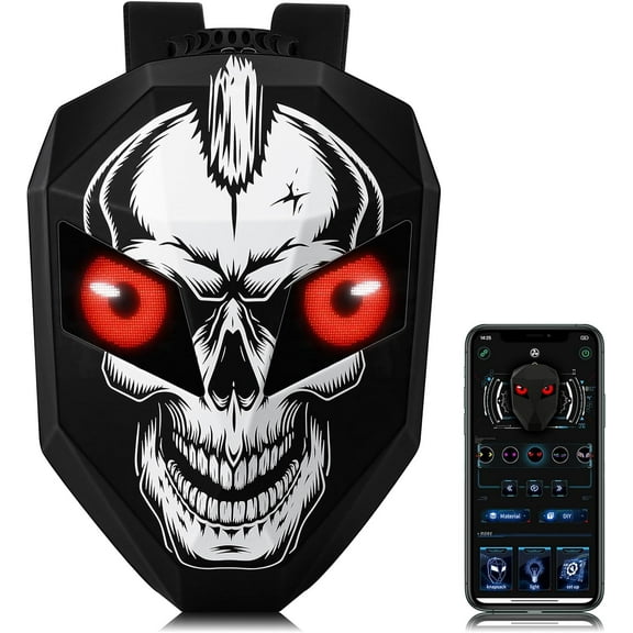 Gelrova Knight LED Motorcycle Backpack, Hard Case Riding Backpack DIY Motorbike Luggage Laptop Bag Waterproof, Large Size 19inch