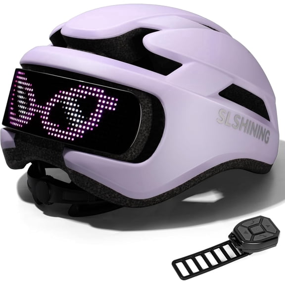 Gelrova Adult Bicycle Helmet with LED Light, Purple