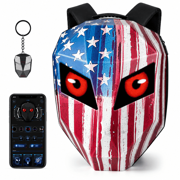 Gelrova 19-inch Programmable LED ABS Hard Shell Motorcycle Backpack Multicolor