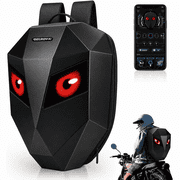 Gelrova 19-inch Smart Hard Shell Motorcycle Backpack with Programmable LED Eyes, Black