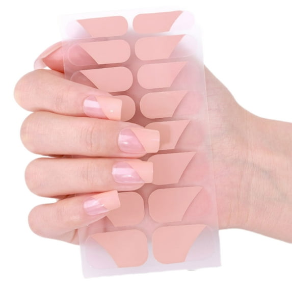 Gels Nails Strips Glittering Gels Nails Sticker French Tip Nails Art Sticker Nails Polish Wraps Waterproof Nails Sticker