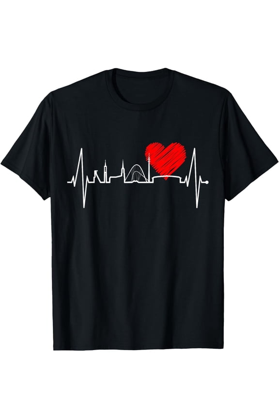 Gelsenkirchen Skyline Heartbeat Fan Heart Love Ruhr, Germany T-Shirt mens t irt men,black,women,misfits,journey ,boys
