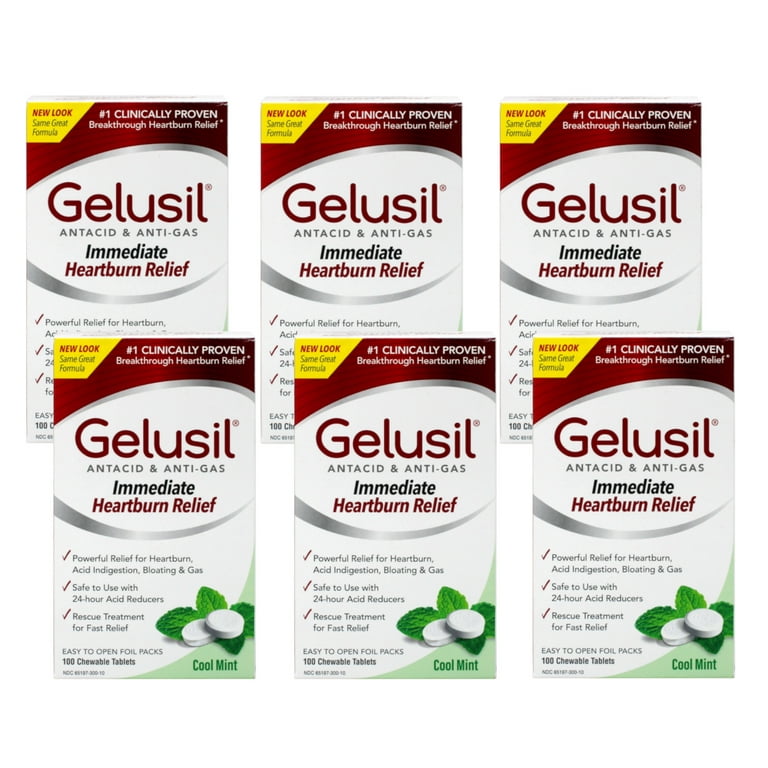Gelusil Antacid/Anti-Gas, Heartburn Relief, Acid Reflux Medicine