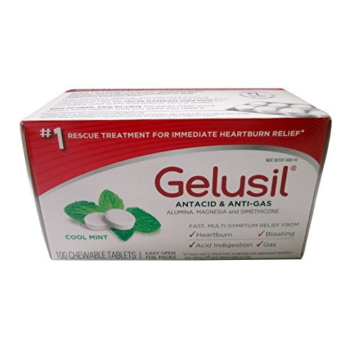 Gelusil Antacid & Anti Gas Tablets for Heartburn Relief, Acid Reflux