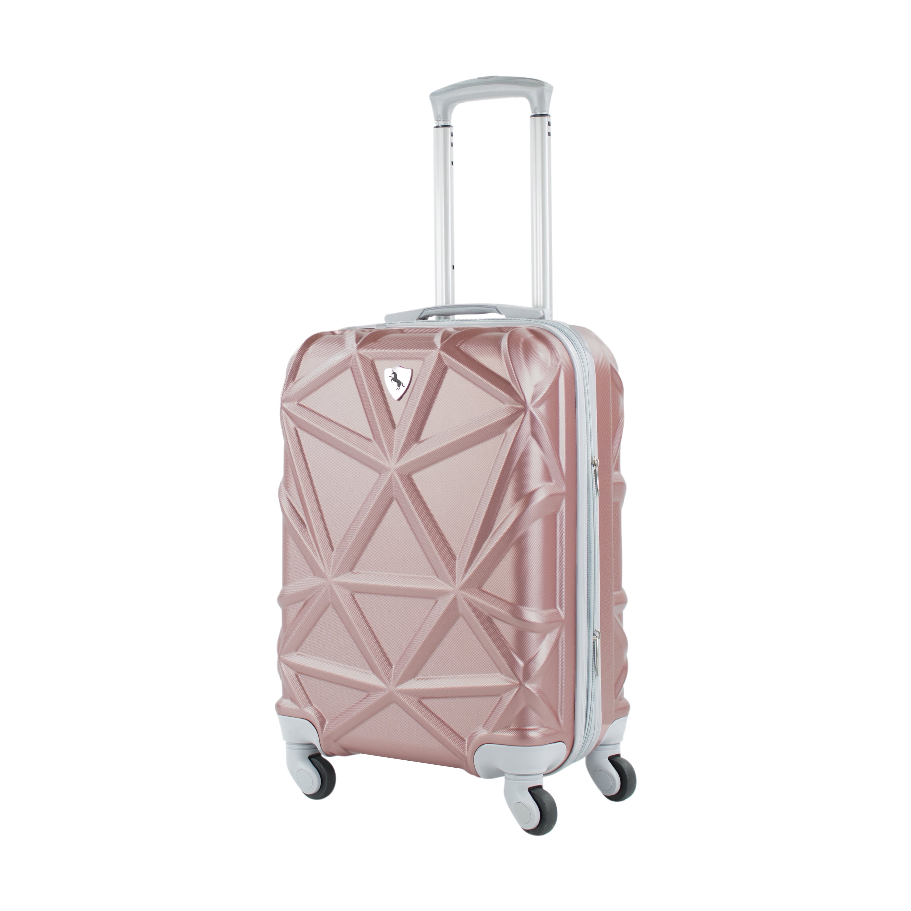 Gem 20 in. Rose Gold CarryOn Hardside Spinner Suitcase