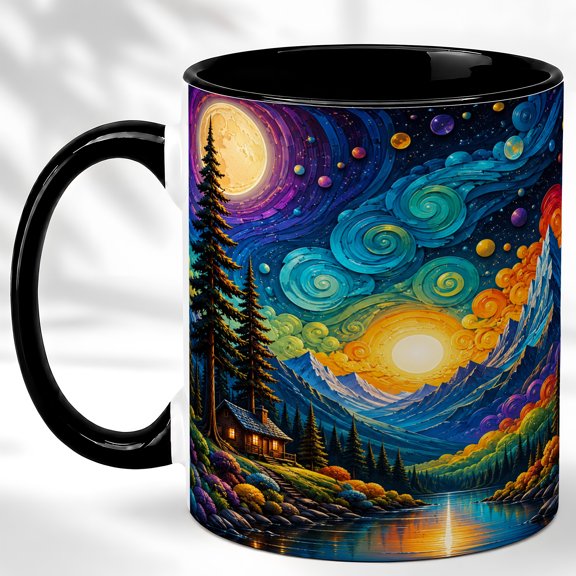 Gem Art Dragon Coffee Mug, Fantasy Dragon Mug, Ceramic 11 oz