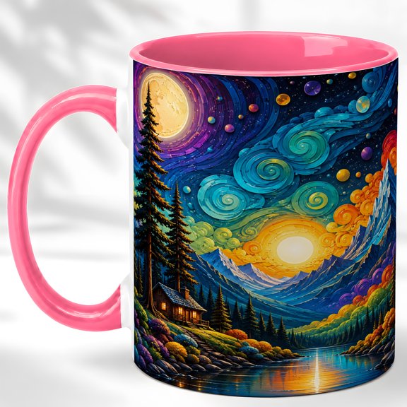 Gem Art Dragon Coffee Mug, Fantasy Dragon Mug, Ceramic 11 oz