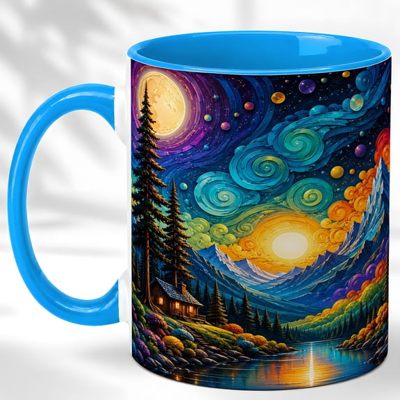 Gem Art Dragon Coffee Mug, Fantasy Dragon Mug, Ceramic 11 oz