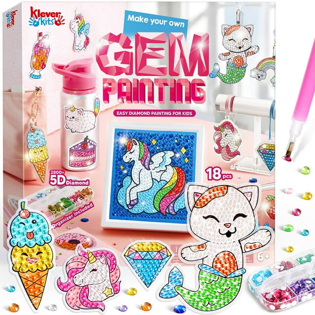 Gem Art, Kids Diamond Painting Kit with Big 5D Gem, Arts and Crafts for