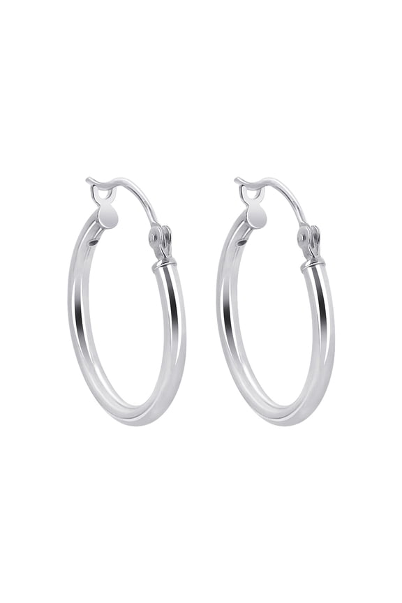 925 Sterling Silver Polished Hoop Earrings (20mm Diameter)