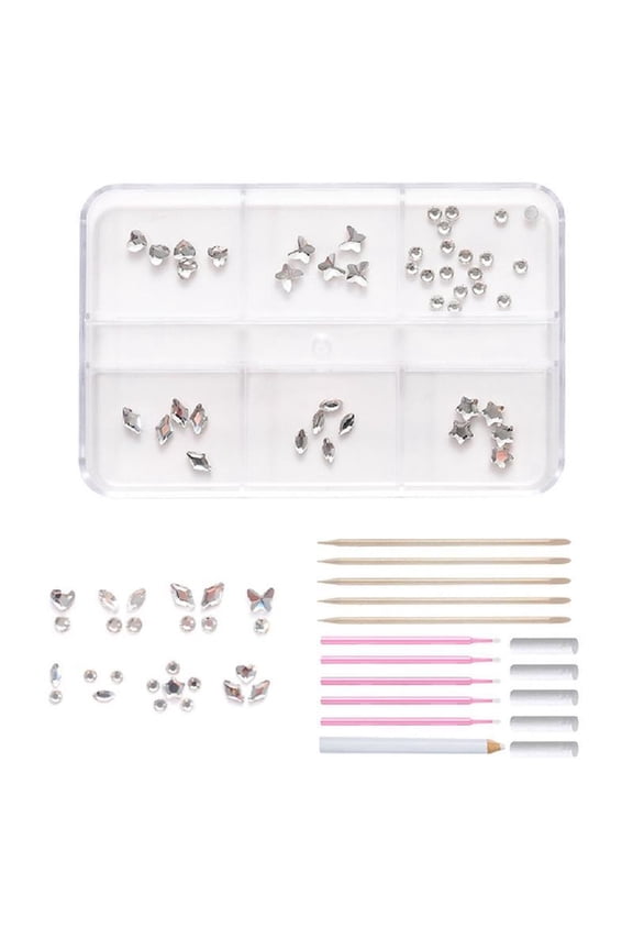 Teeth Jewelry Set with Box Colorful Rhinestone Tooth Gem Decor