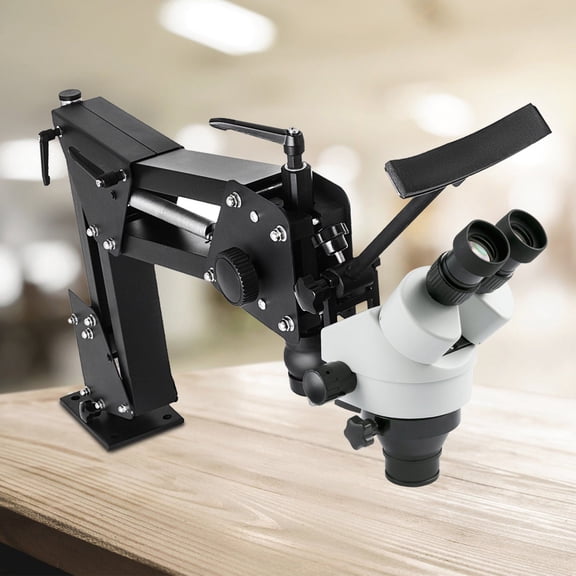 Gem Diamond Setting Microscope 7X-45X - Adjustable Spring Bracket & Multi-Angle Viewing for Precision Jewelry Work