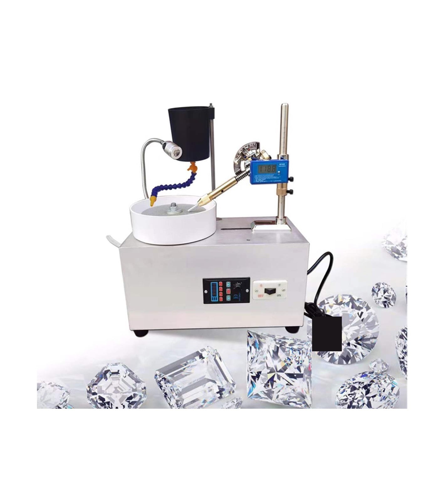 Gem Faceting Machine Grinding Polishing Machine DC Stepless Speed Gem Angle Grinder Precision Jewelry Stone Polishing Machine Molding Machine ,Easy to Operate
