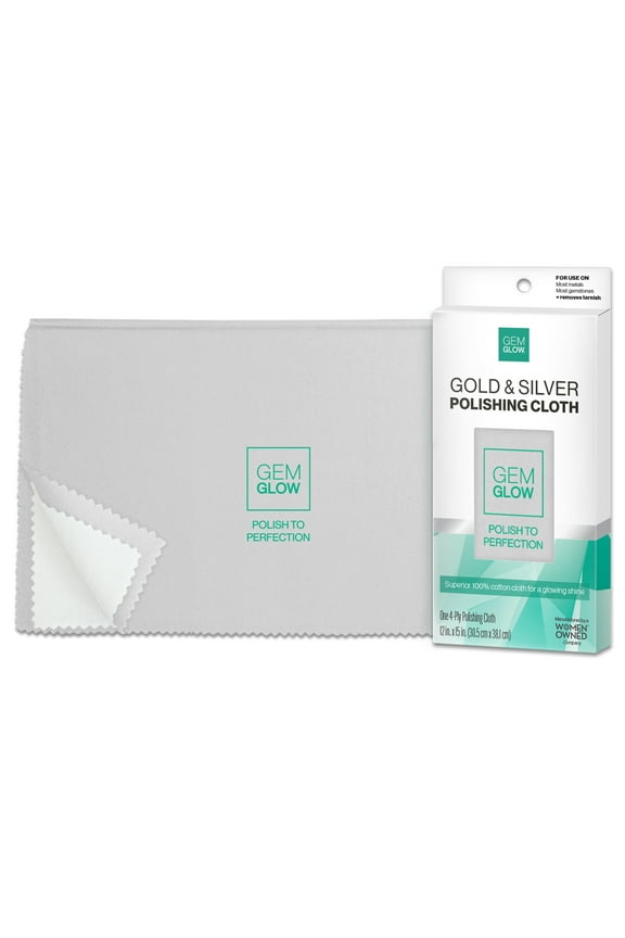 Gold & Silver Polishing Cloth, 4-ply, 100% Cotton, Removes Tarnish on Gold & Silver Jewelry & Watches