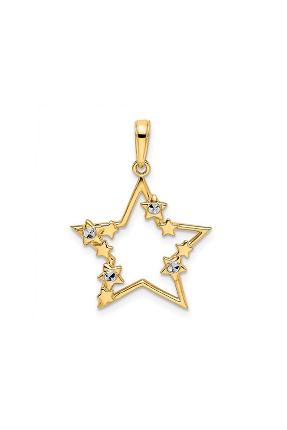 Gem & Harmony 14K Yellow Gold Polished Star of Stars Pendant (No CHAIN) for Women