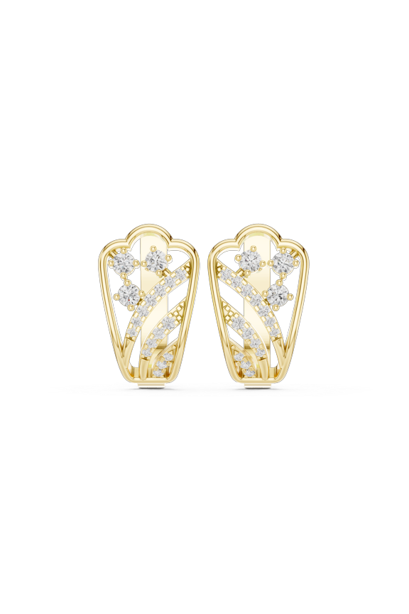 American Diamond Heart Hoop Earrings for Women, Open Heart Designer Earrings, Elegant Statement Jewelry, Sparkling Fashion Earrings, Party Wear Anniversary Gift for Her.