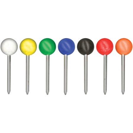 Gem Office Products, GEMMTA250, Round Head Map Tacks, 250 / Box, Assorted