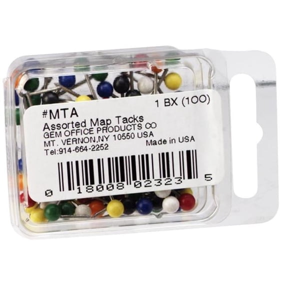 Gem Office Products Round Head Map Tacks