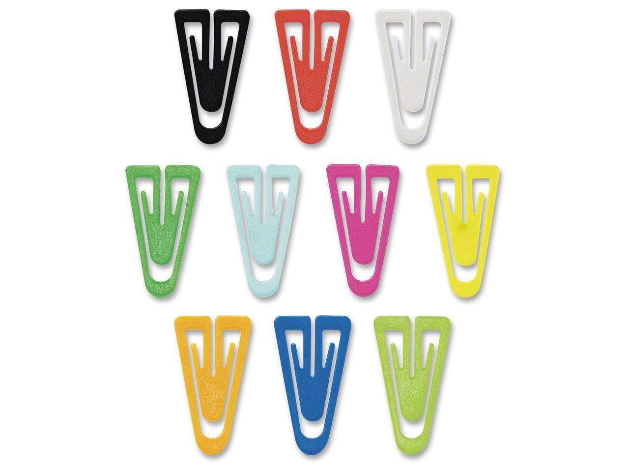 Gem Office Products Triangular Paper Clips Large - for Paper, File - Non-magnetic - 200 / Box - Assorted - Plastic