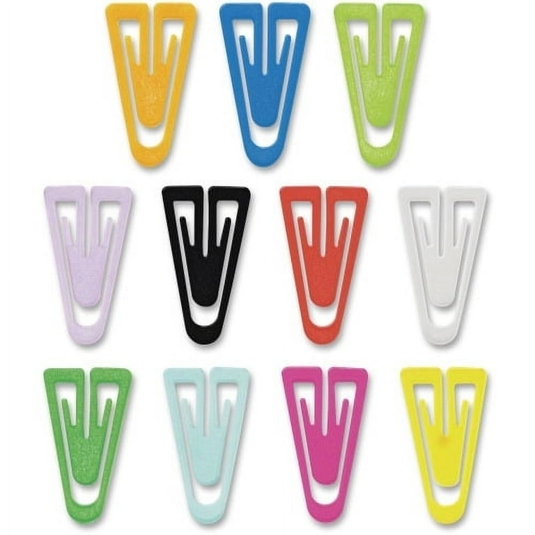 Gem Office Products Triangular Paper Clips Medium for Paper File Non magnetic 500 Box Assorted Plastic
