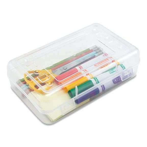 Gem Polypropylene Pencil Box with Lid, Polypropylene, 8.5 x 5.25 x 2.5, Clear | Bundle of 2 Each