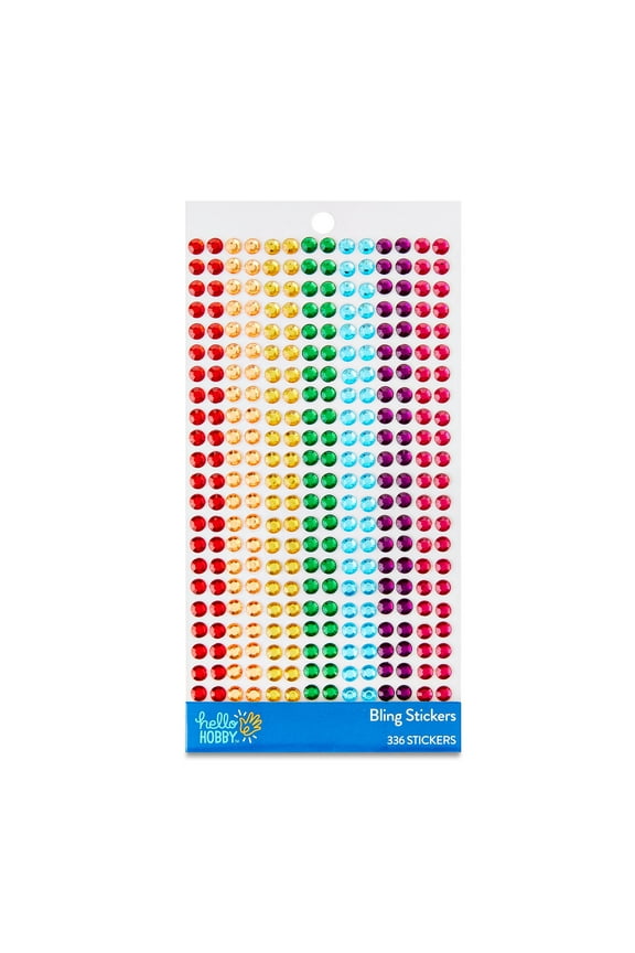 Gem Bling Stickers, Multicolor, Gem Icons, 336 Count