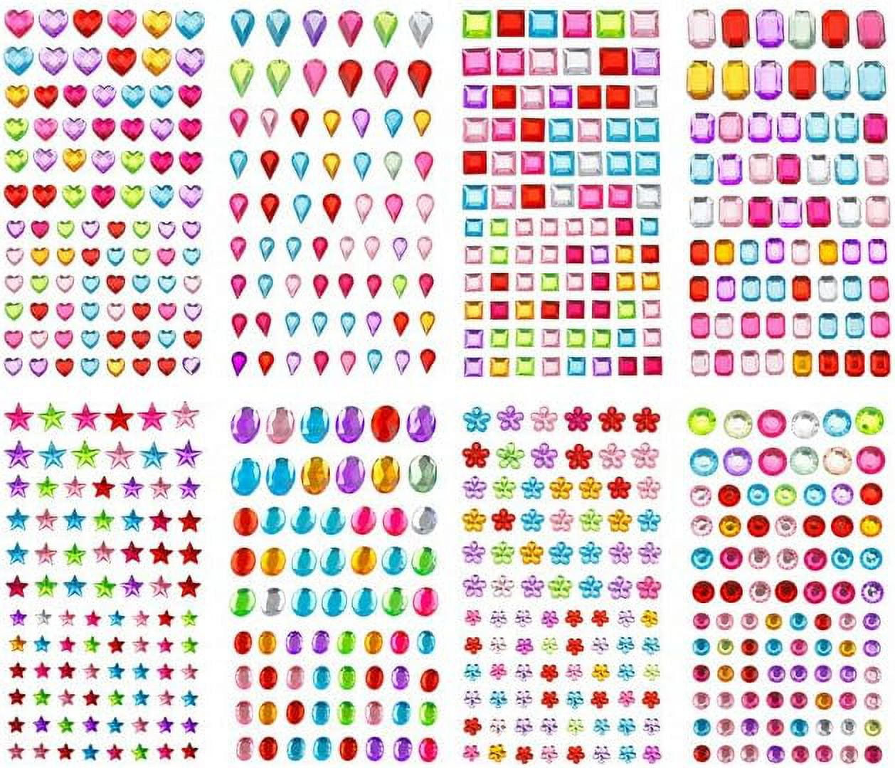 Buylorco Self-Adhesive Gem Stickers – 3120 Pieces, 12 Sheets, 19 Colors, 6mm Round Acrylic Gems For Crafts & Decor