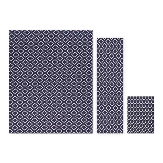 Gem Stone Grey/White 5 ft. x 7 ft. 3-Piece Rug Set