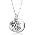 thumbnail image 1 of Gem Stone King 0.18 Ct Round White Diamond 925 Sterling Silver Pendant With Chain, 1 of 5