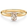 thumbnail image 1 of Gem Stone King 0.50 Cttw Oval Peach Morganite 10K Yellow and White Gold Solitaire Engagement Ring for Women | Gemstone Birthstone | Oval 6X4MM (Size 6), 1 of 4
