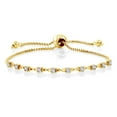 thumbnail image 1 of Gem Stone King 0.50 Ct White Created Sapphire 18K Yellow Gold Plated Silver Bracelet for Women, 1 of 3
