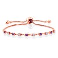 thumbnail image 1 of Gem Stone King 0.55 Ct Purple Amethyst and White Created Sapphire 18K Rose Gold Plated Silver Bracelet, 1 of 4