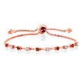 thumbnail image 1 of Gem Stone King 0.60 Ct Red Garnet White Created Sapphire 18K Rose Gold Plated Silver Bracelet for Women, 1 of 4