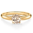 thumbnail image 1 of Gem Stone King 0.60 Ct Round Peach Morganite 10K Yellow Gold Solitaire Engagement Ring, 1 of 4
