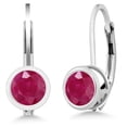 thumbnail image 1 of Gem Stone King 0.60 Ct Round Red Ruby 925 Sterling Silver Earrings, 1 of 3