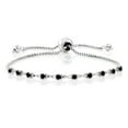 thumbnail image 1 of Gem Stone King 0.65 Ct Round Black Diamond 925 Sterling Silver Bracelet for Women, 1 of 3