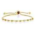 thumbnail image 1 of Gem Stone King 0.68 Ct E-F Lab Grown Diamond Green Peridot 18K Yellow Gold Plated Silver Bracelet for Women, 1 of 3
