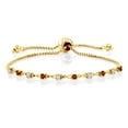 thumbnail image 1 of Gem Stone King 0.68 Ct E-F Lab Grown Diamond Red Garnet 18K Yellow Gold Plated Silver Bracelet for Women, 1 of 3