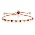 thumbnail image 1 of Gem Stone King 0.68 Ct Round Yellow Citrine Black Diamond 18K Rose Gold Plated Silver Bracelet for Women, 1 of 3