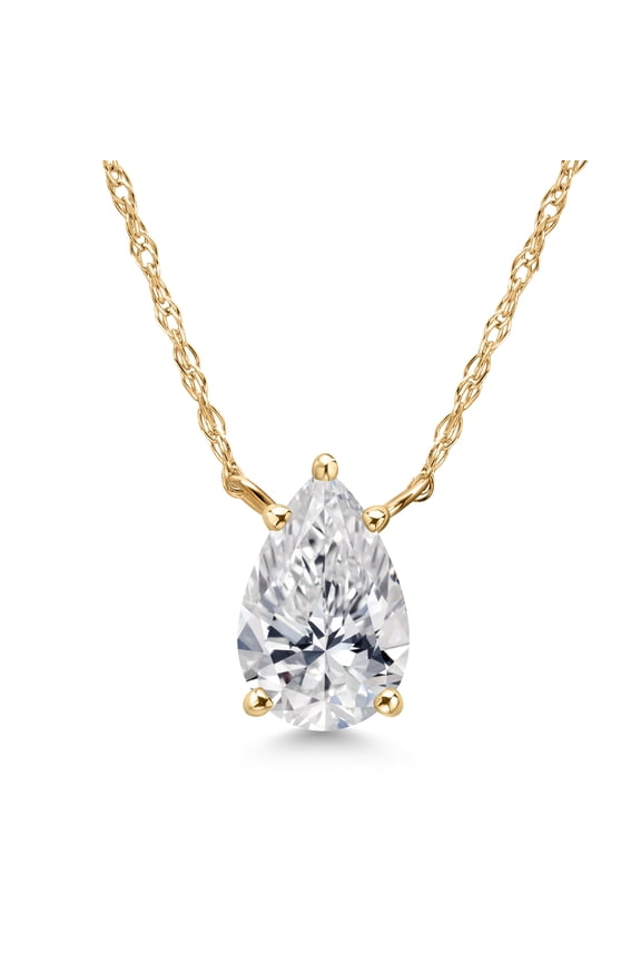 0.70 Ct IGI Certified Lab Grown Diamond Pendant Necklace for Women in 14K Yellow Gold | Pear Shape | E-F Color | VS1-VS2 Clarity | With 18 inch Chain