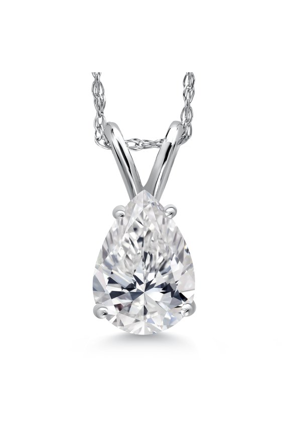 0.70 Cttw IGI Certified Lab Grown Diamond Teardrop Pendant Necklace for Women in 14K White Gold | Pear Shape | E-F Color | VS1-VS2 Clarity | With 18 inch Chain