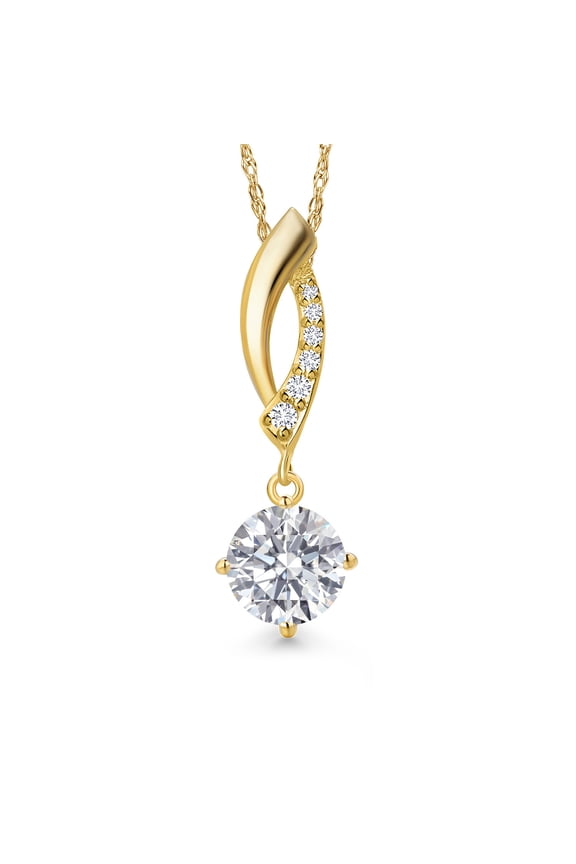 0.78 Cttw IGI Certified Lab Grown Diamond Infinity Pendant Necklace for Women in 14K Yellow Gold | Round Cut | F-G Color | VS Clarity | With 18 inch Gold Chain