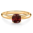thumbnail image 1 of Gem Stone King 0.80 Ct Cushion Red Garnet 10K Yellow Gold Engagement Ring (Size 5), 1 of 4
