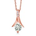 thumbnail image 1 of Gem Stone King 0.85 Ct Round Green Prasiolite 18K Rose Gold Plated Silver Pendant with Chain, 1 of 3