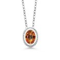 thumbnail image 1 of Gem Stone King 1.00 Ct Oval Ecstasy Mystic Topaz 925 Sterling Silver Pendant With Chain, 1 of 4