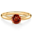 thumbnail image 1 of Gem Stone King 1.00 Ct Round Red Garnet 10K Yellow Gold Solitaire Engagement Ring, 1 of 4