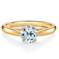 thumbnail image 1 of Gem Stone King 1.00 Ct Round Sky Blue Topaz 10K Yellow Gold Solitaire Engagement Ring, 1 of 4