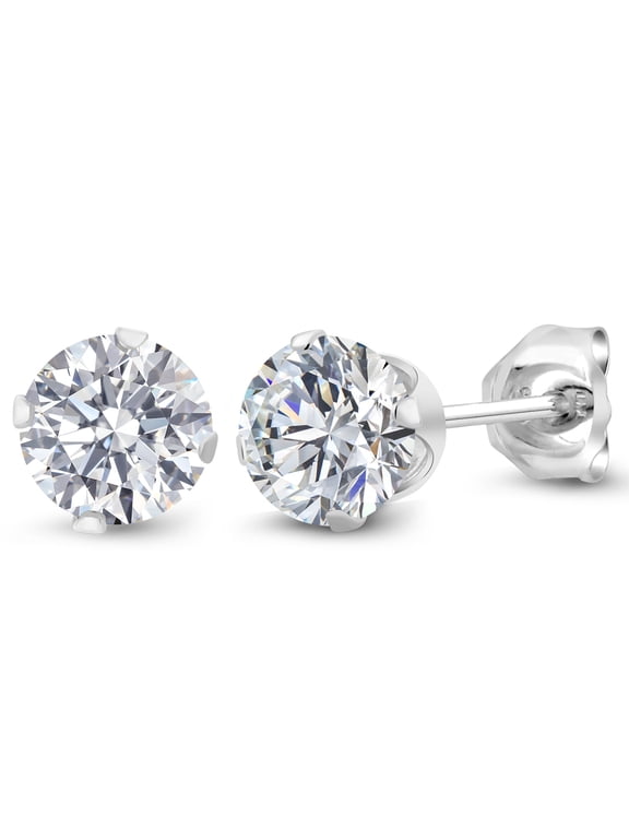 1.00 Cttw Round Lab Grown Diamond Stud Earrings for Women Men | 925 Sterling Silver
