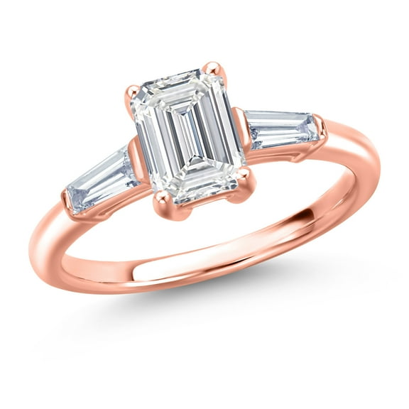 Gem Stone King 1.20 Cttw IGI Certified Lab Grown Diamond in 18K Rose Gold Plated Silver Engagement Ring for Women | Center Diamond 1 Ct | E-F Color | VS1 Clarity | Size 6